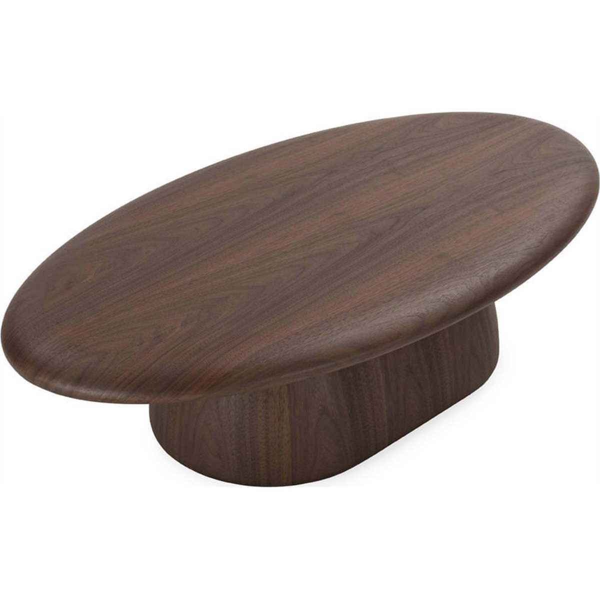 Table basse ovale en noyer massif noyer, RECOLLECTION