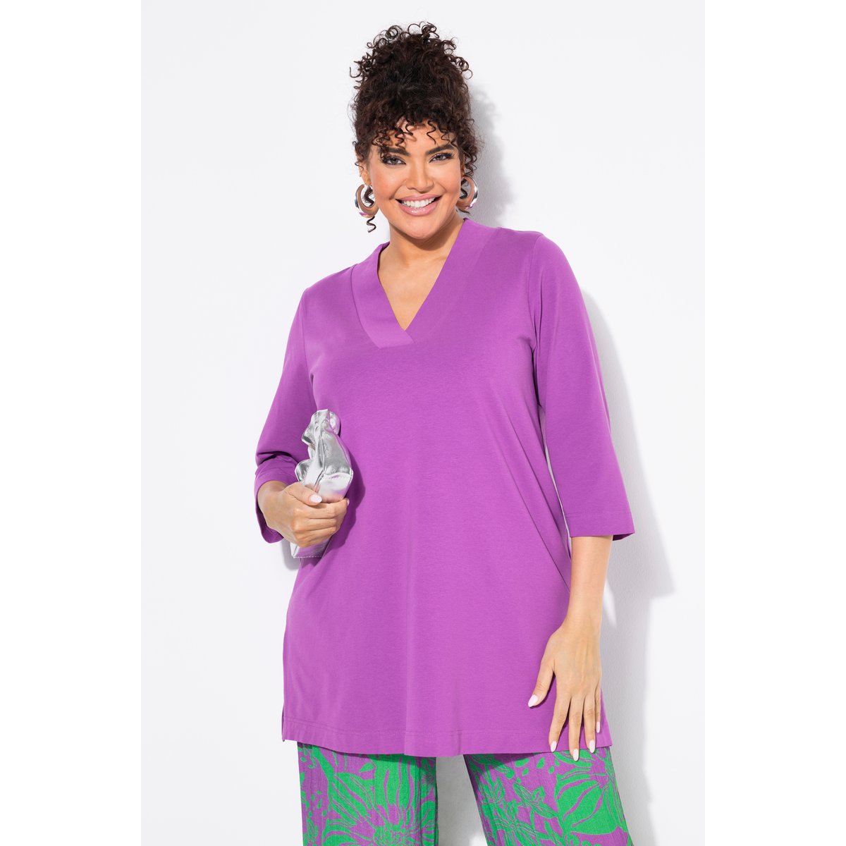T-shirt long violet, ULLA POPKEN