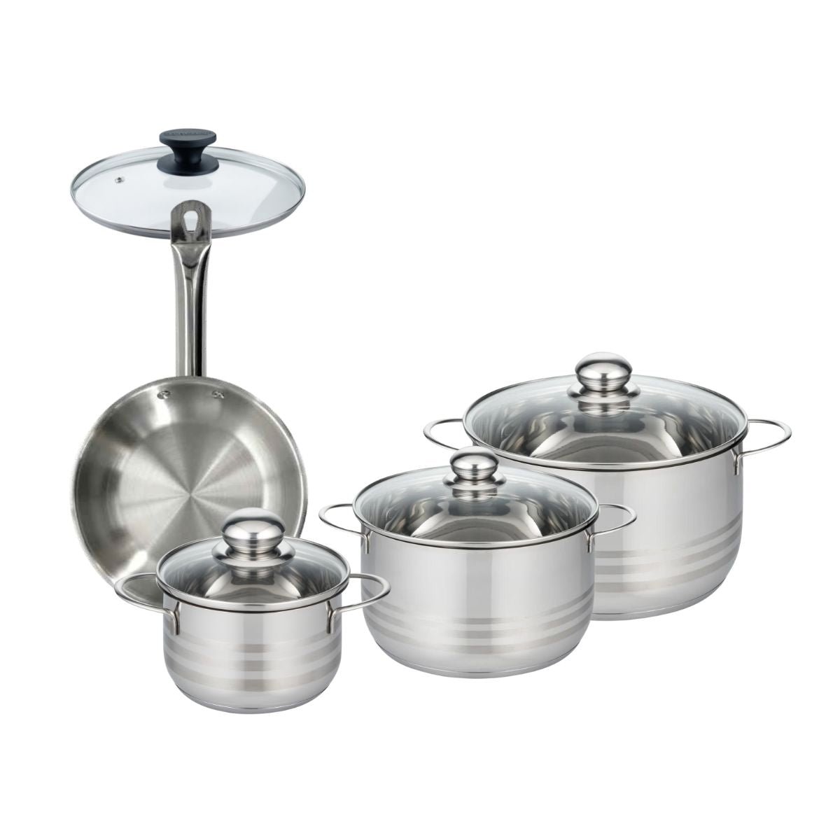 Batterie de cuisine 1 poêle 20cm + 3 faitouts 16/20/24cm ETERNA inox, FACKELMANN