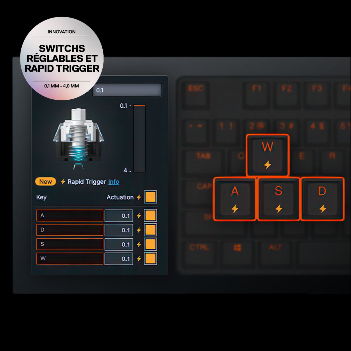 Clavier gamer Apex Pro Mini Gen 3 FR couleur unique, STEELSERIES