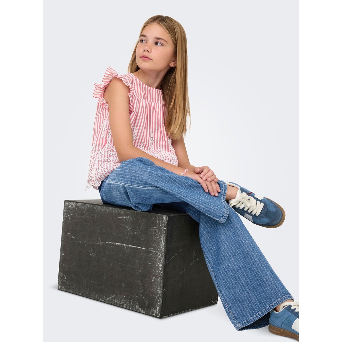 Jean À Jambe Large medium blue denim, KIDS ONLY