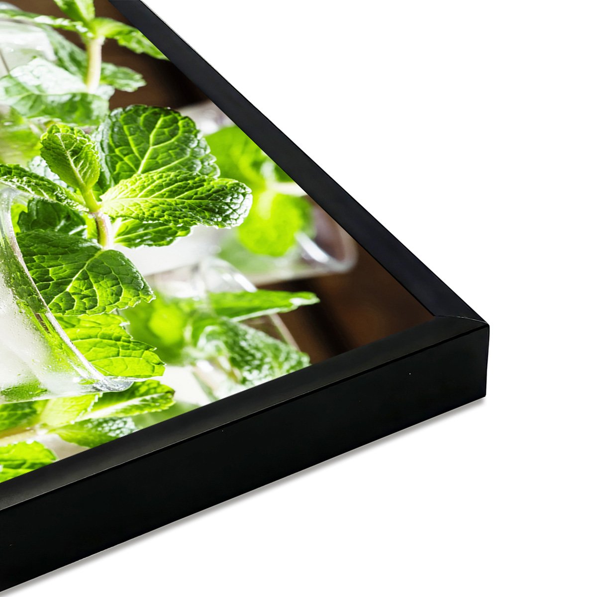 Affiche encadrée mojito frais à la menthe affiche + cadre en métal - noir, HEXOA