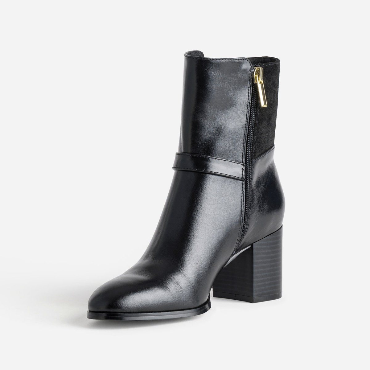Boots À Talon en cuir NAHIA noir, ERAM