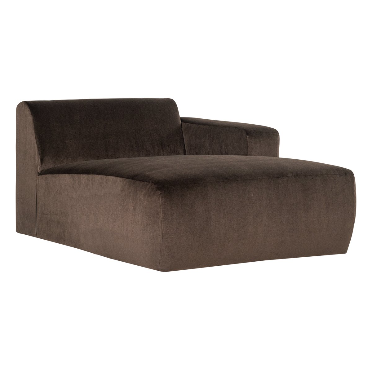 Élément méridienne droite en velours MOJO BASE marron, WOOOD