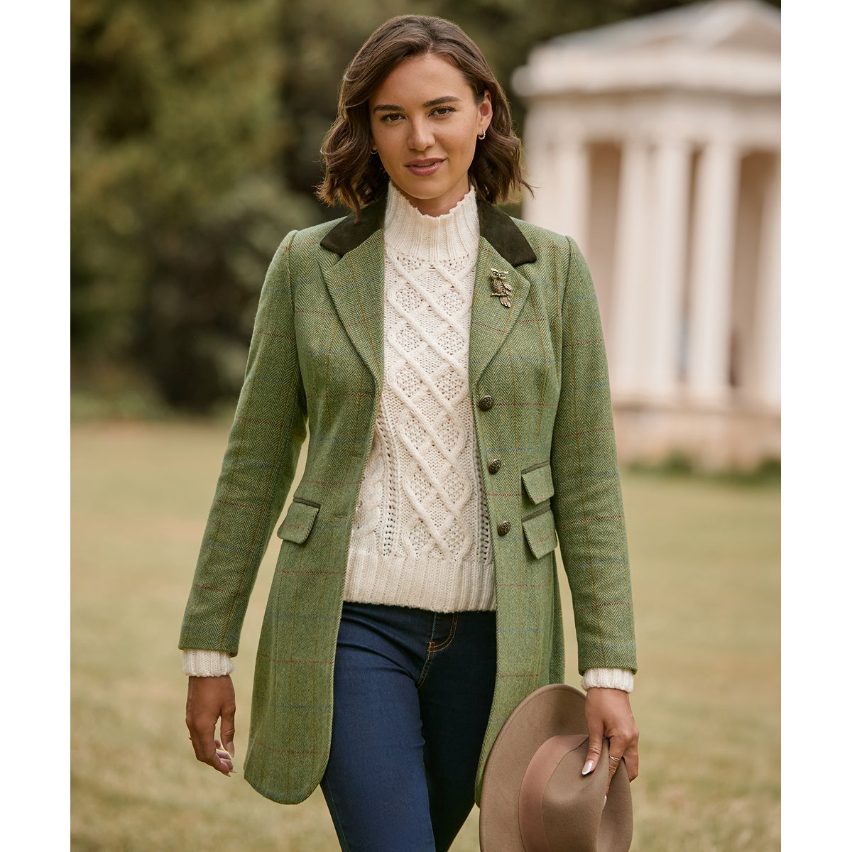 Veste Longue Tradition Pippa vert, JOE BROWNS