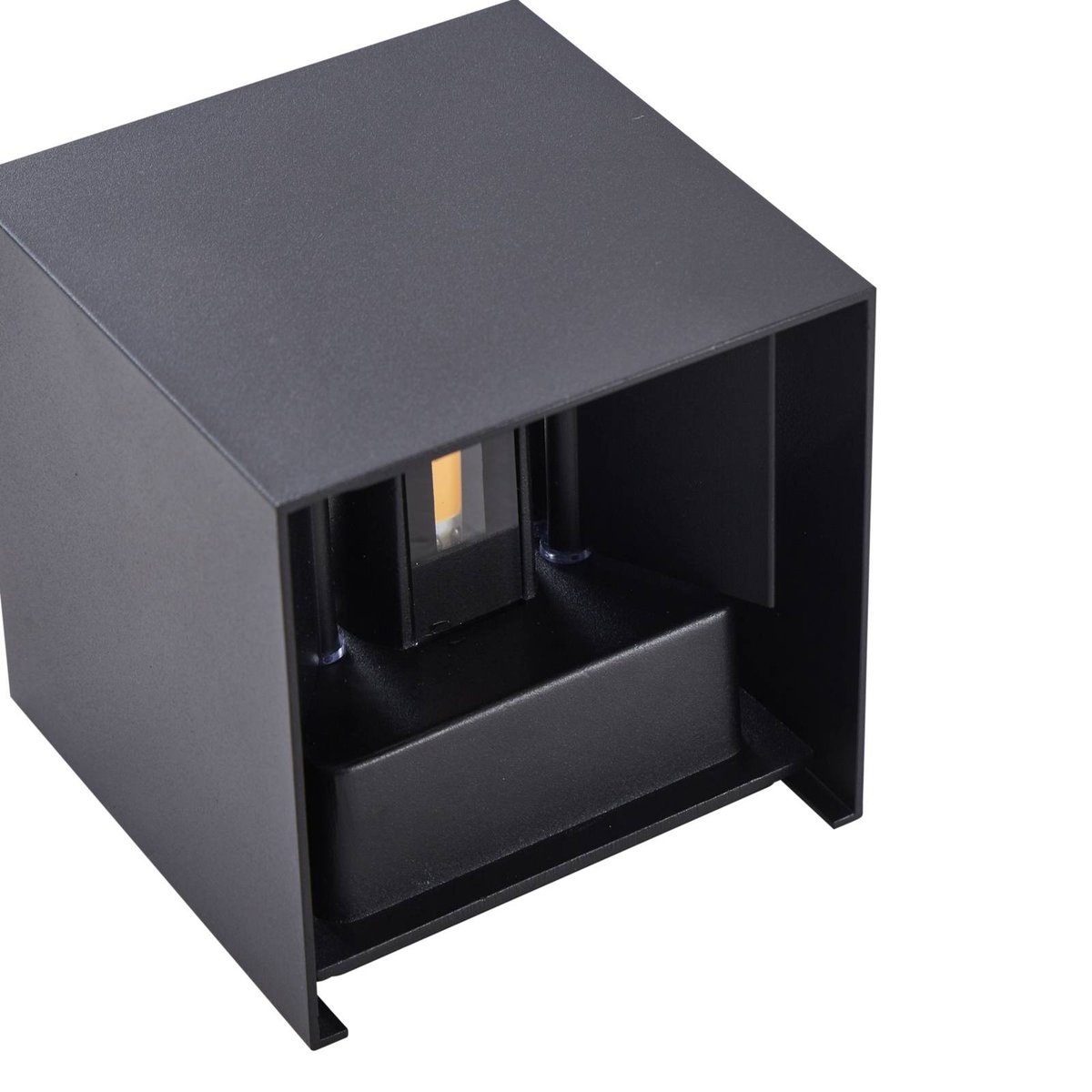 Applique extérieure en métal moderneLED noir, LINDBY