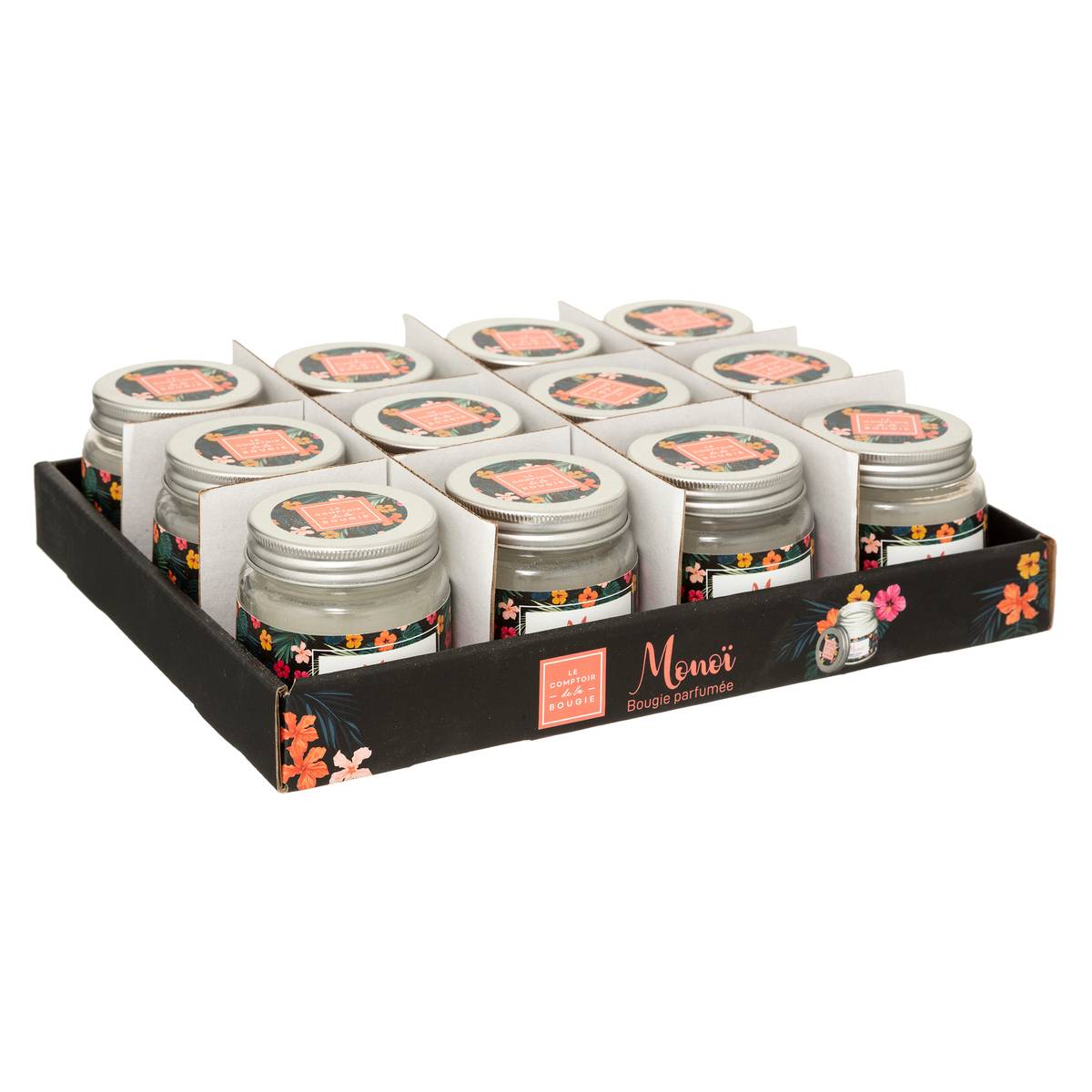 Bougie parfumée monoi MONI multicolore, ATMOSPHERA