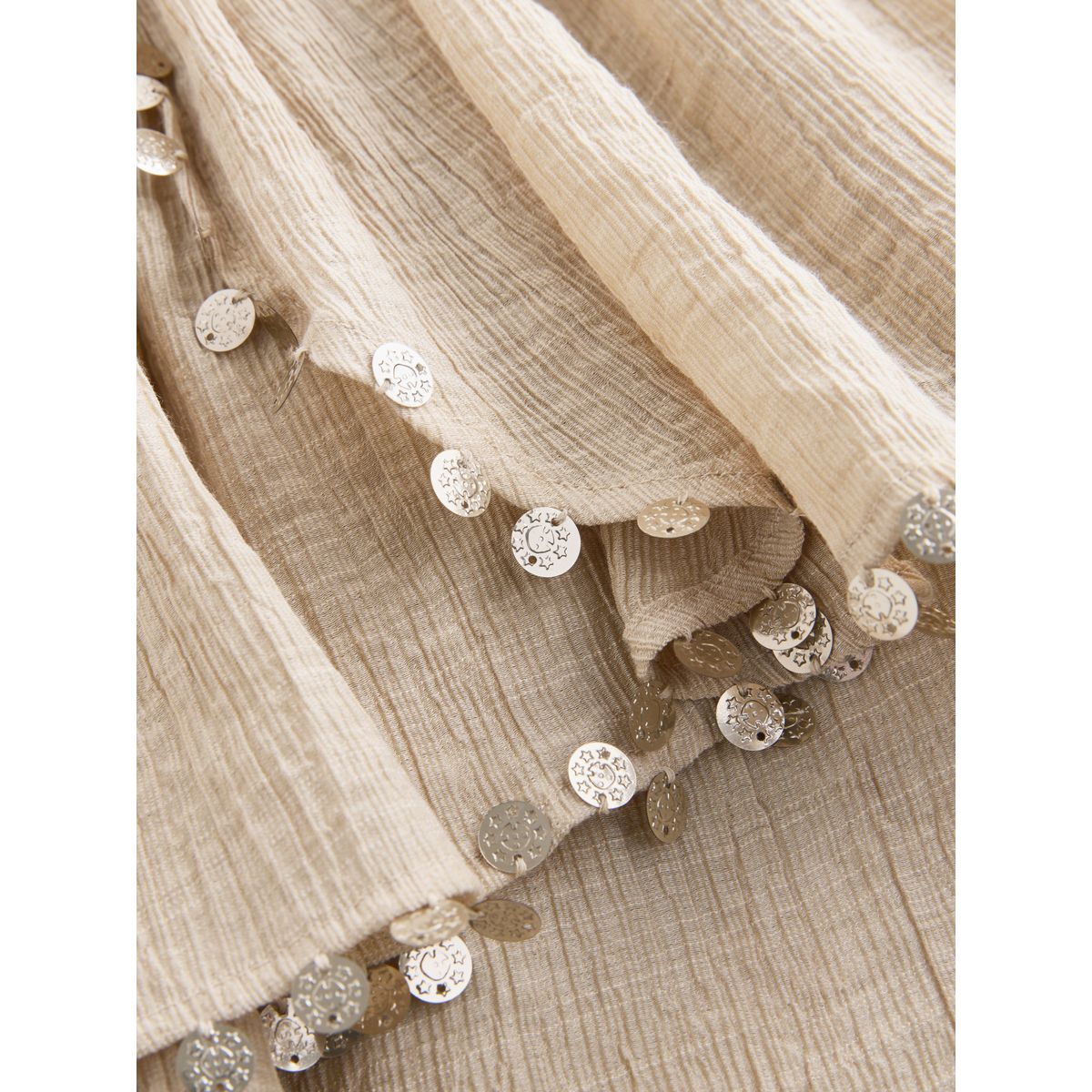 Jupe à froufrou avec finitions métalliques grège, NEXT
