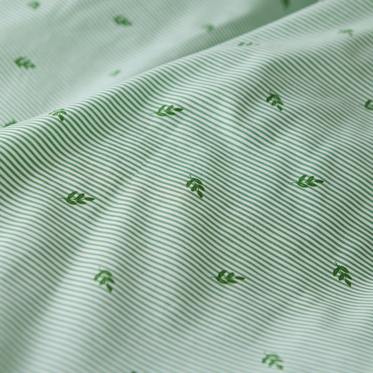 Housse de couette percale de coton GRASSE imprimé, CARRE BLANC