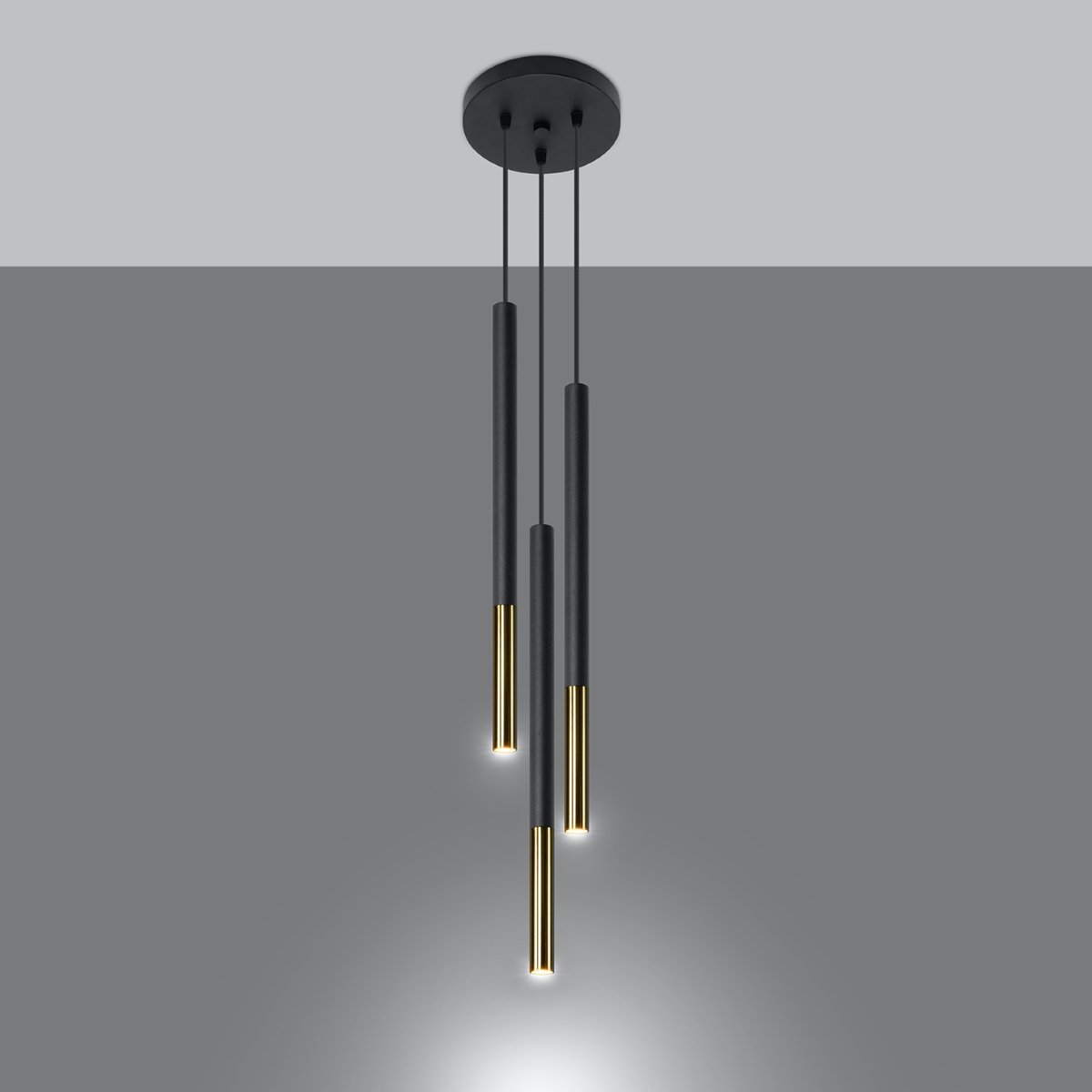 Suspension Acier Or/Noir G9 3 Mozaica jaune, EDEN