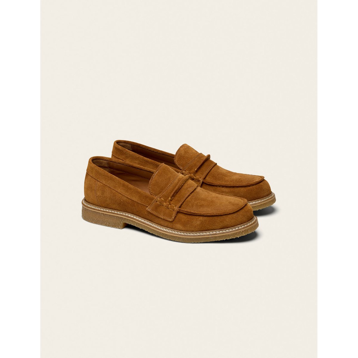 Mocassins IRVIN suède ambre, ODAJE