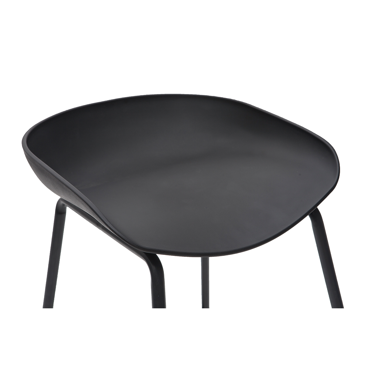 Tabourets de bar design noirs H65 cm (lot de 2) PEBBLE noir, MILIBOO