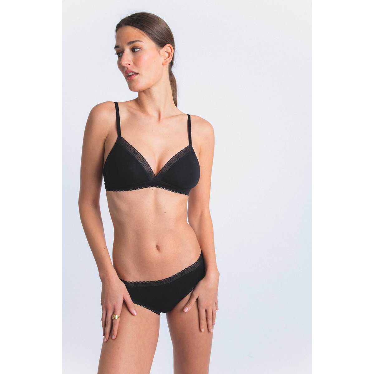 Soutien-gorge triangle issu de fibres végétales LA PETITE LEJABY noir, MAISON LEJABY