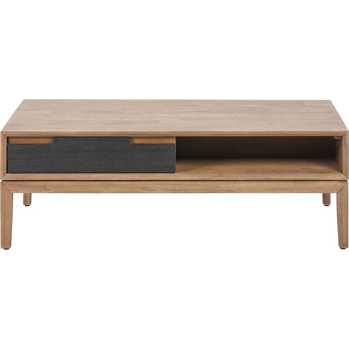 Giano Acacia Wood Storage Coffee Table black/natural, ÉDITÉ
