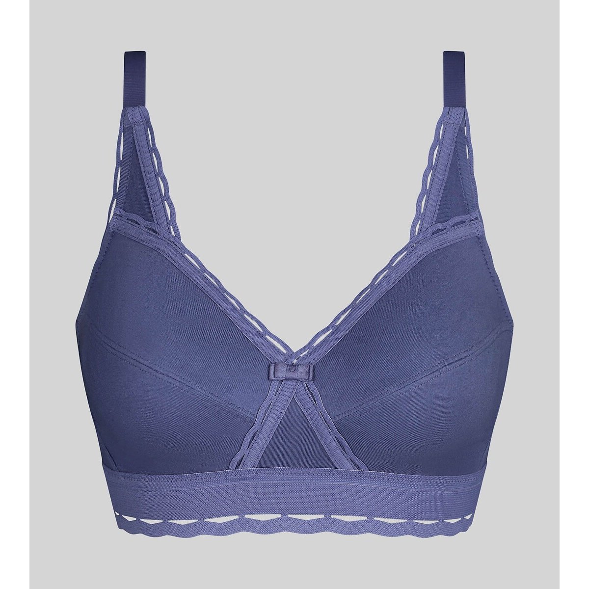 Reggiseno Cœur croisé féminin cotone bio blu cobalto, PLAYTEX