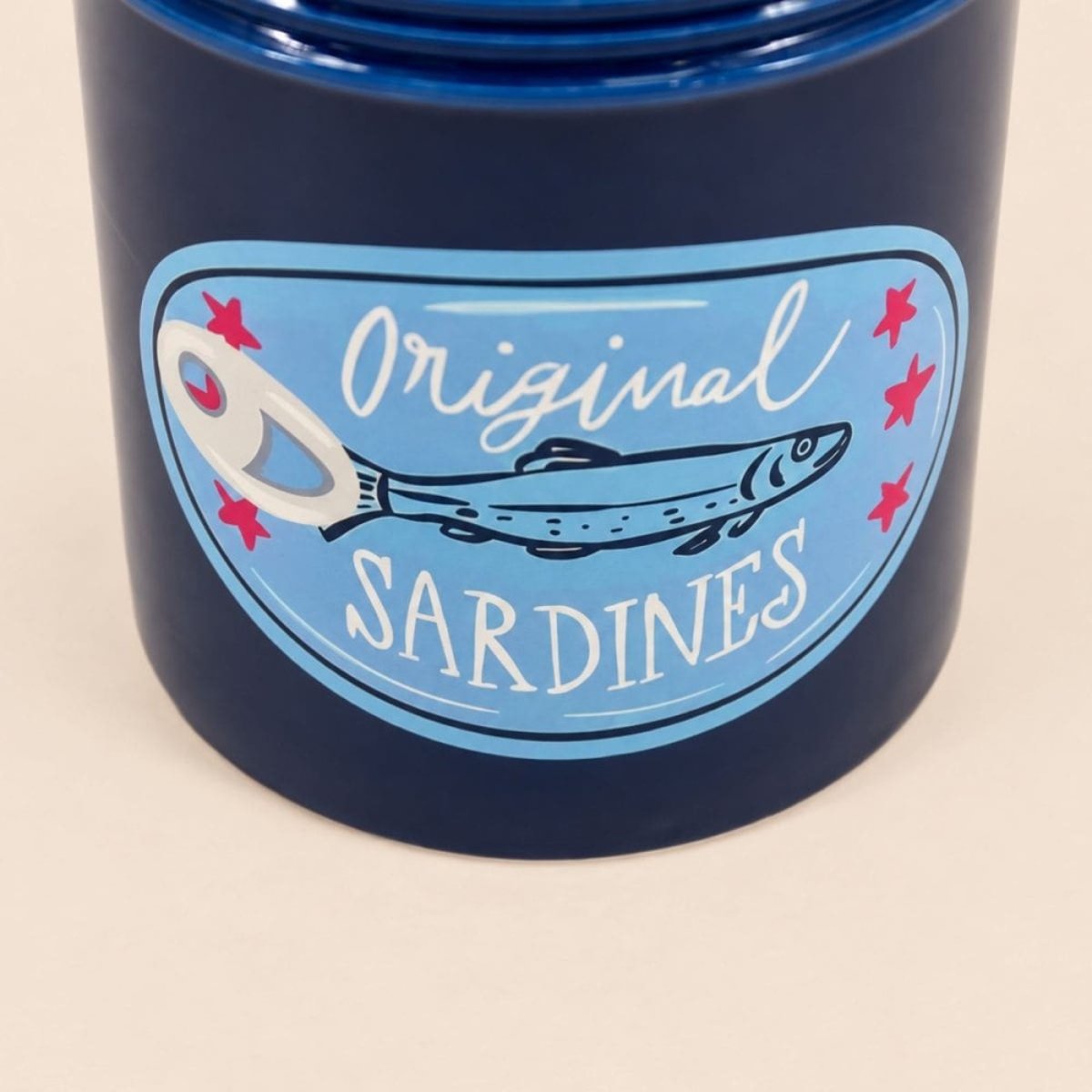 Vase en céramique sardines, H13cm bleu, ORNAMI