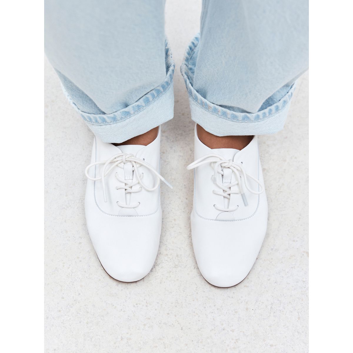 Chaussures jazz à lacets en cuir blanc, NEXT