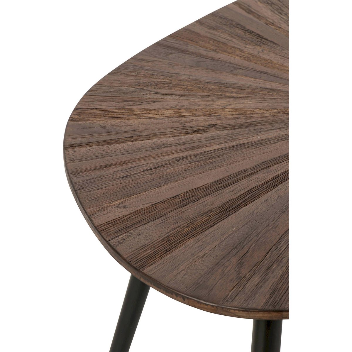 Set de 3 tables basses en bois recyclé marron foncé et noir, RECOLLECTION