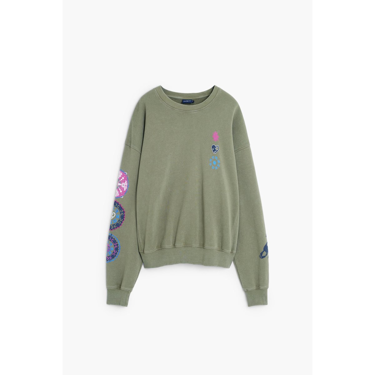 sweat-shirt en coton avec logo vert, DESIGUAL