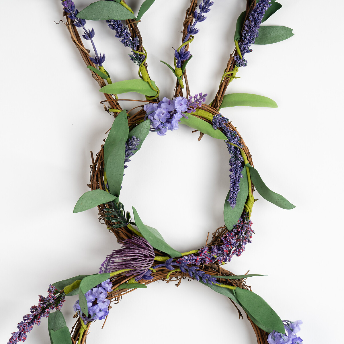 50cm Bunny Shaped Wreath in Purple purple, SO'HOME