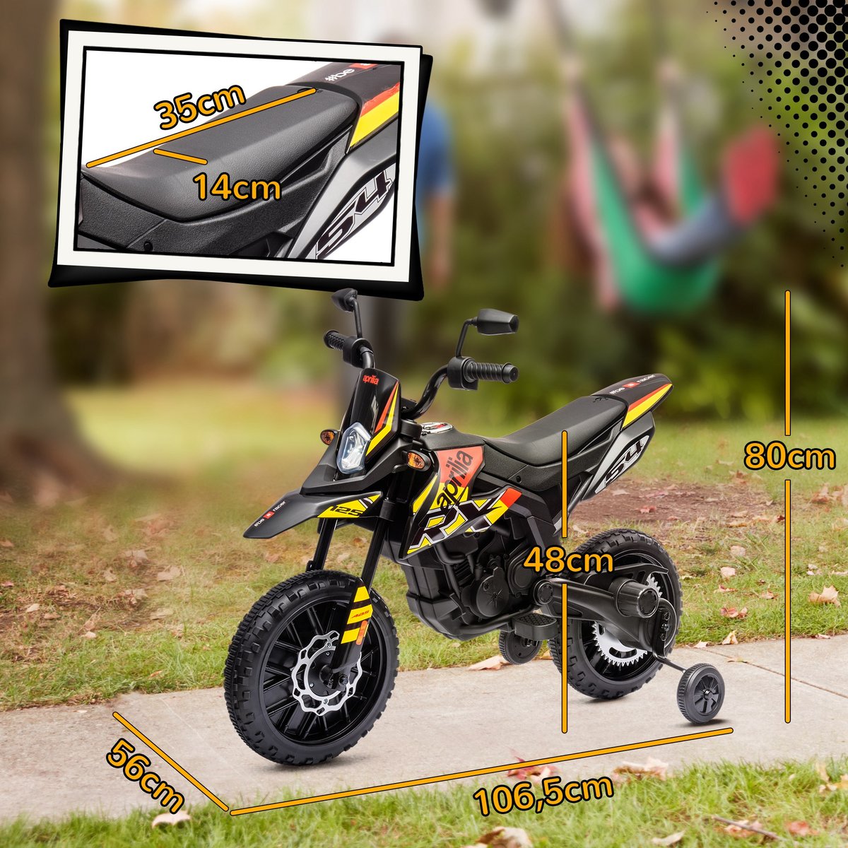 Moto électrique à conducteur assis PP Jaune jaune, AIYAPLAY