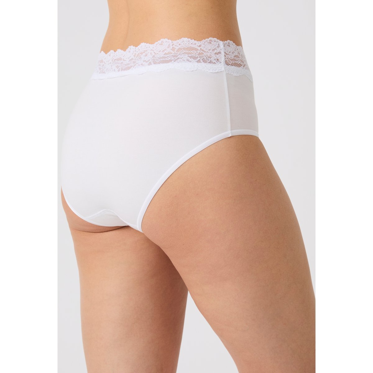 Culottes midi ceinture dentelle - Lot de 3 lot blanc, DAMART