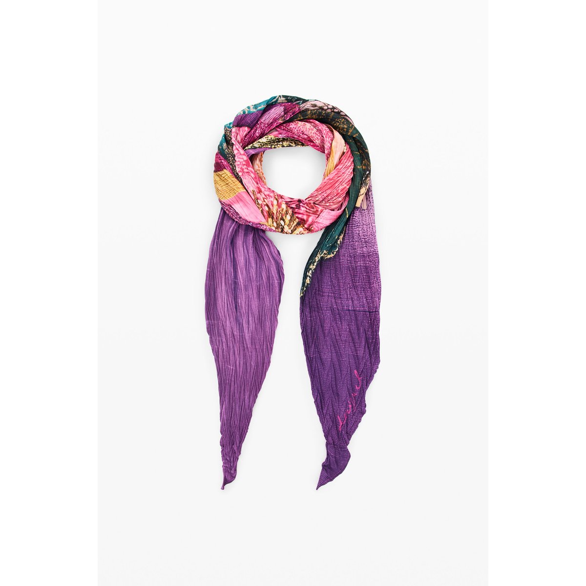 Foulard à imprimé floral rouge, DESIGUAL