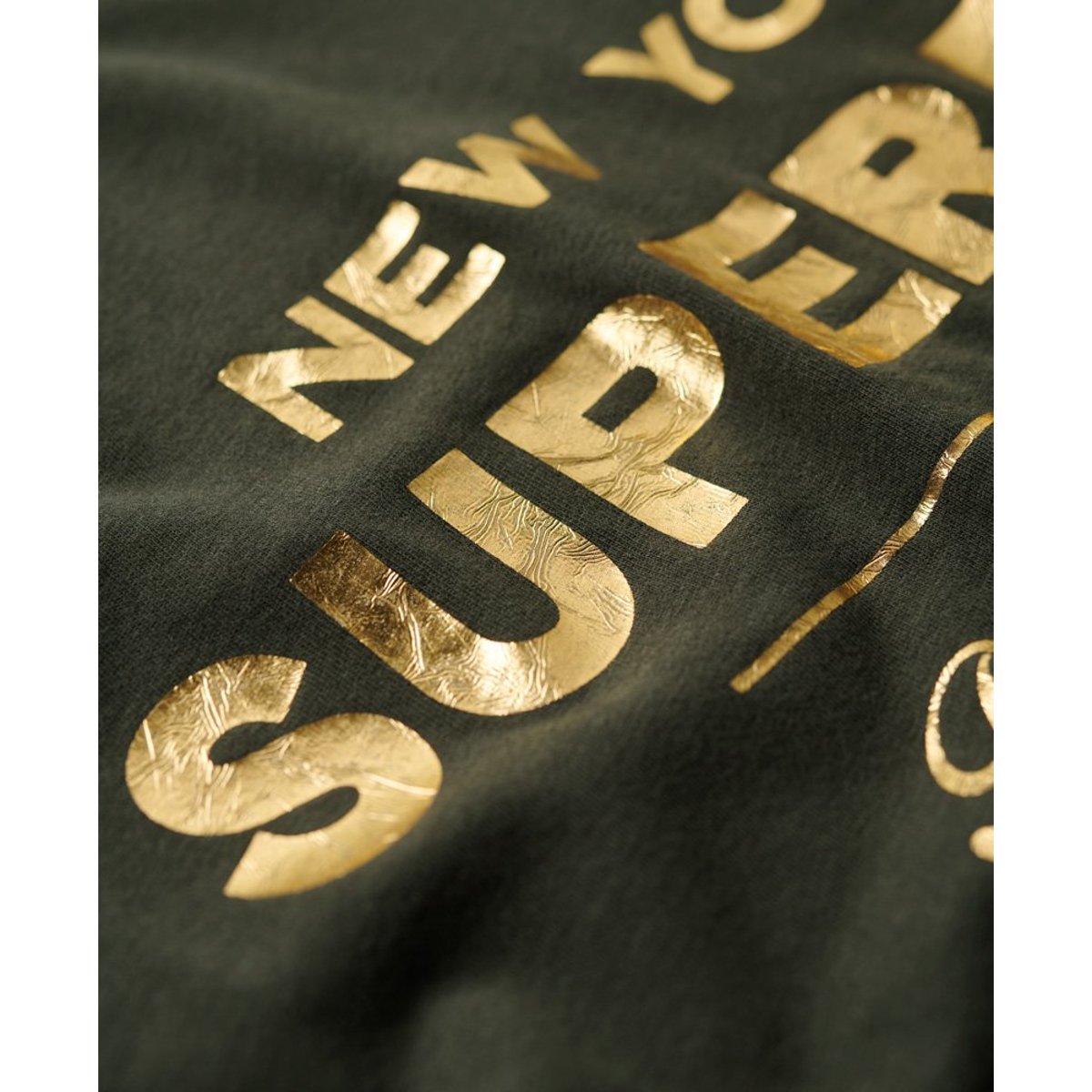 T-shirt à logo métallisé Luxe noir vintage, SUPERDRY