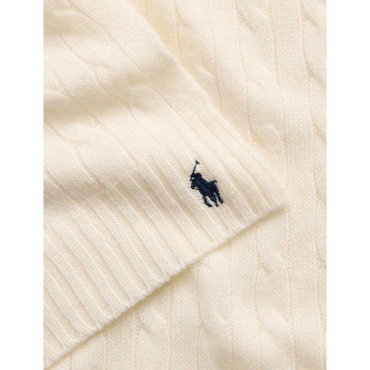 Echarpe torsadée, 90% laine 10% cachemire crème, POLO RALPH LAUREN