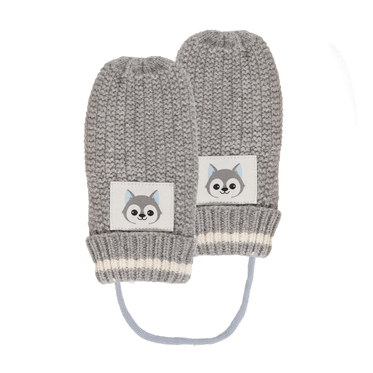 Gants avec patch petit loup gris, ISOTONER