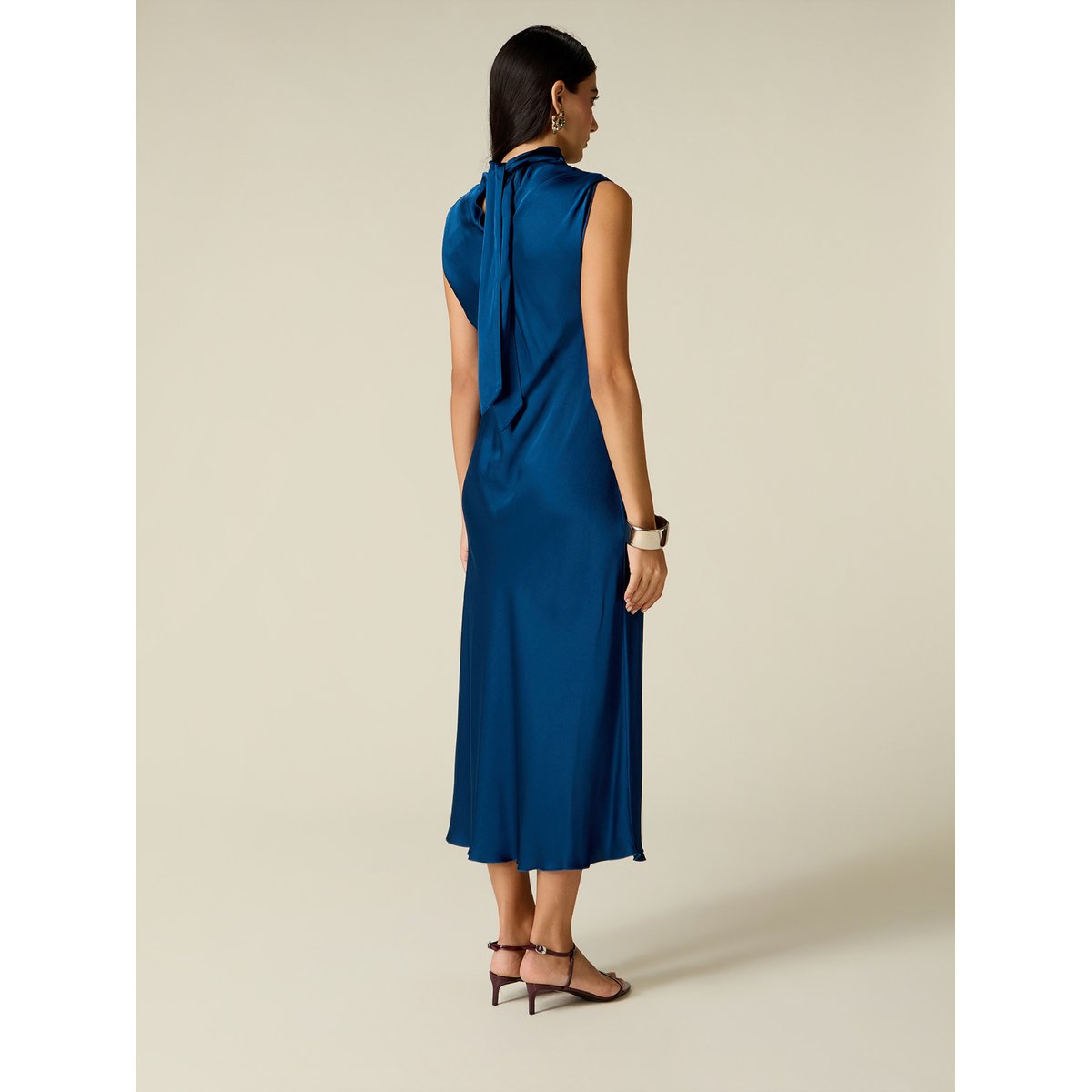 Robe midi avec nœud bleu, OLTRE