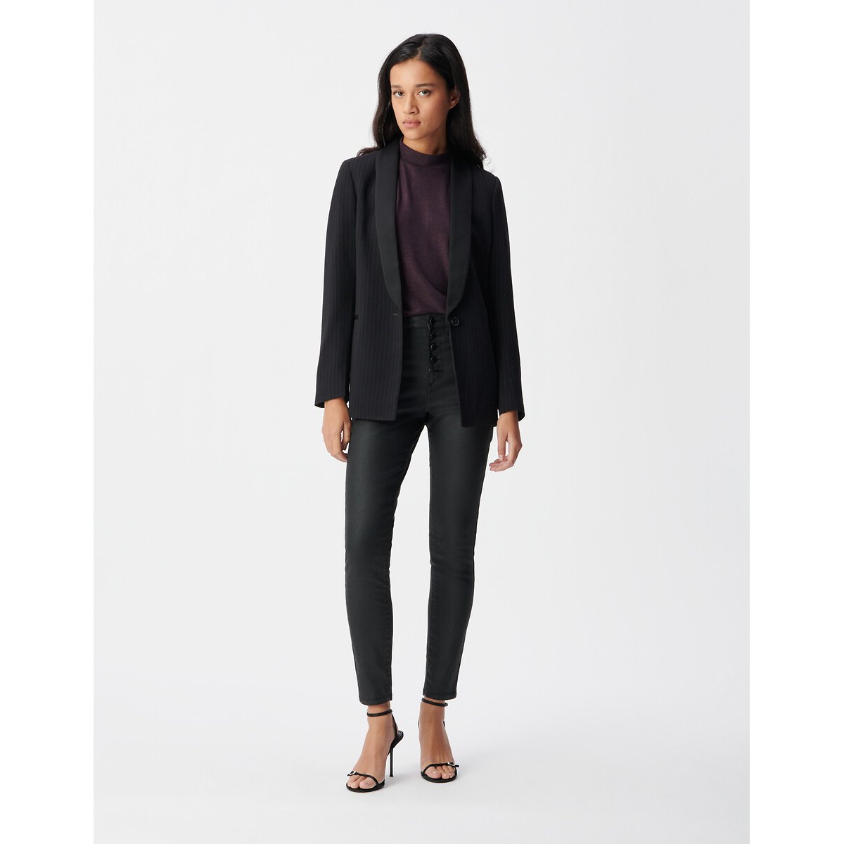 Veste blazer rayée noir, IKKS