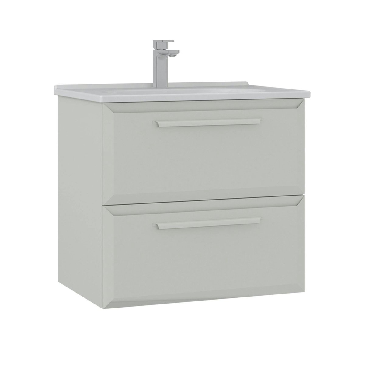 Meuble vasque 65 cm 2 tiroirs NEREE cachemire, PIER IMPORT