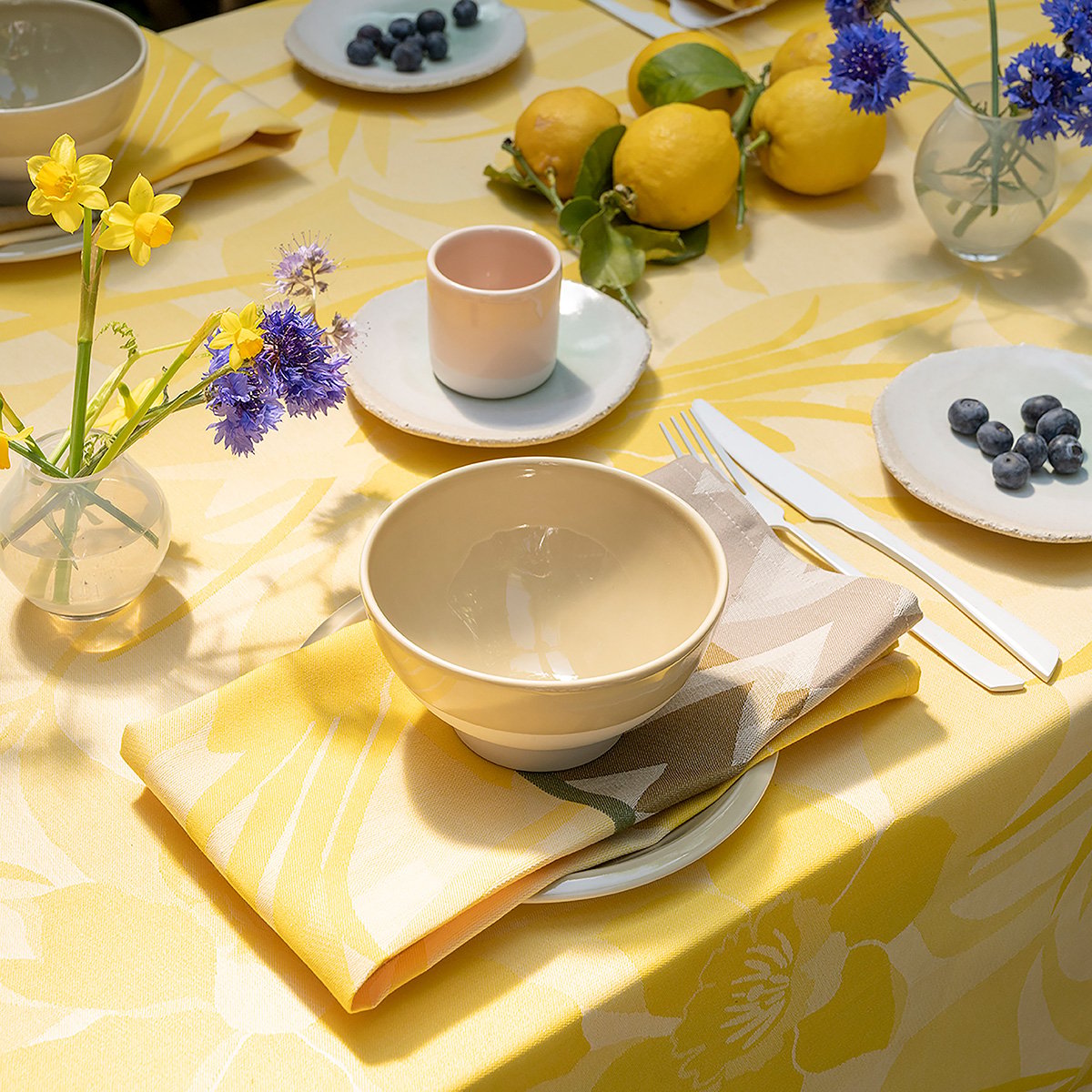 Lot de 2 serviettes en Coton, LA VIE EN VOSGES soleil, LE JACQUARD FRANCAIS