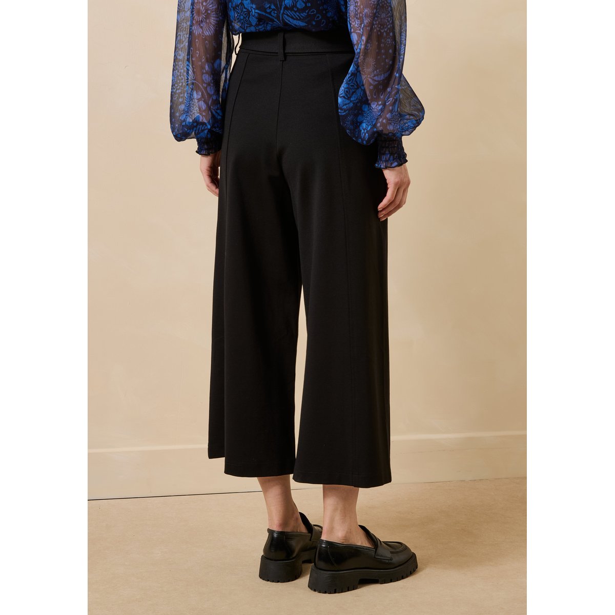 Pantalon large jupe-culotte 7/8ème noir, LA FEE MARABOUTEE