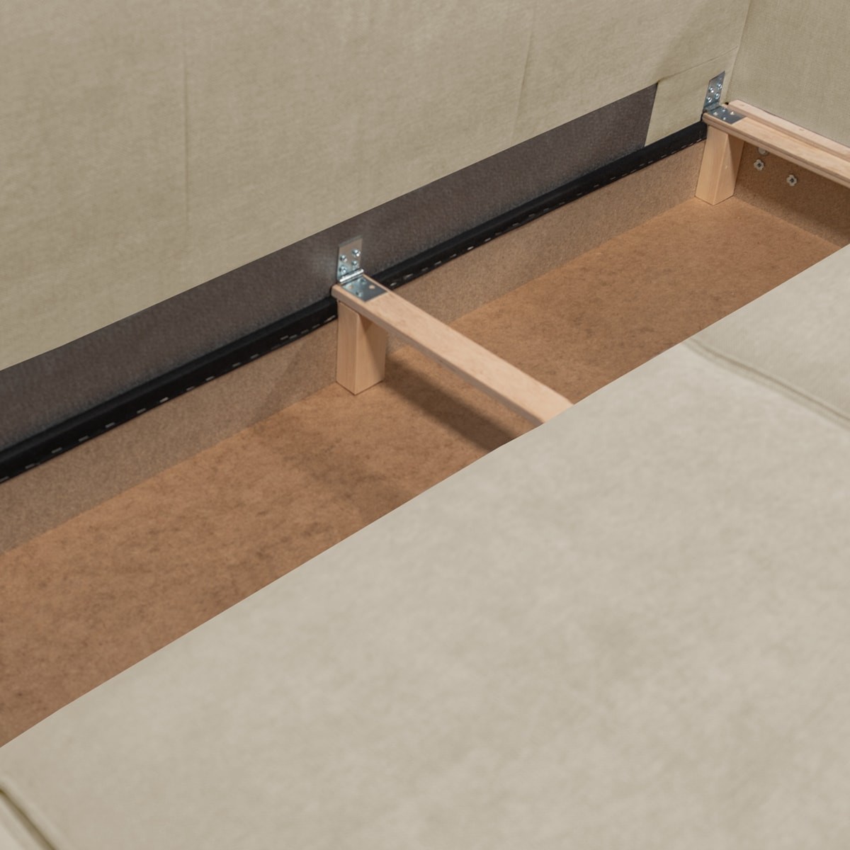 Canapé d'angle convertible 5 places en tissu chenille - HARPER beige foncé, HOMIFAB