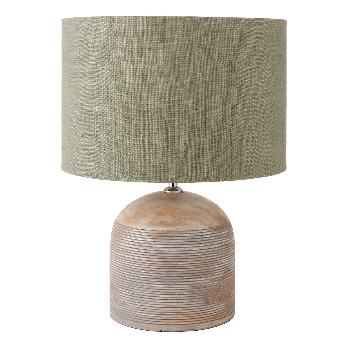Nelda Engraved Wood Dome Table Lamp Base grey, ÉDITÉ