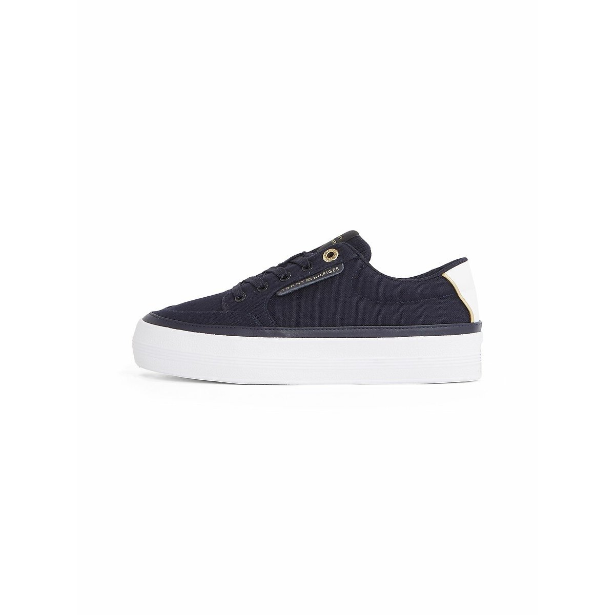 Canvas Vulcanized Trainers navy blue, TOMMY HILFIGER