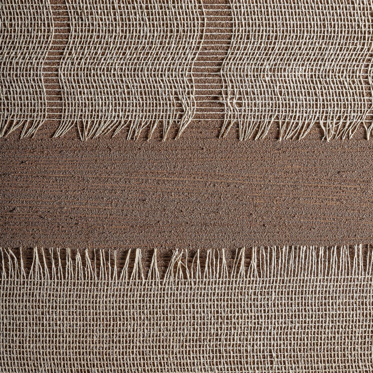 Tableau abstrait contemporain en toile marron nuances naturelles chaleureuses, RECOLLECTION