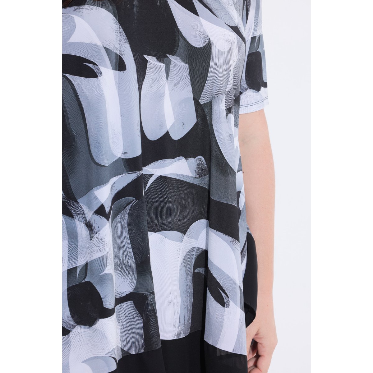 T-shirt au tombé fluide noir, ULLA POPKEN