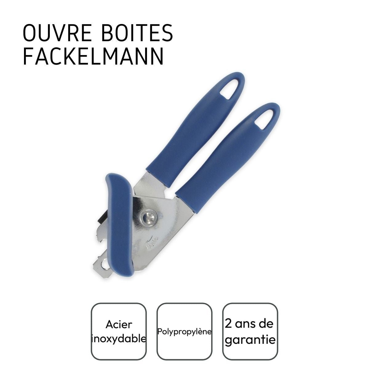 Set de 2 ouvre-boîtes en plastique et acier ELEMENTAL bleu|gris, FACKELMANN