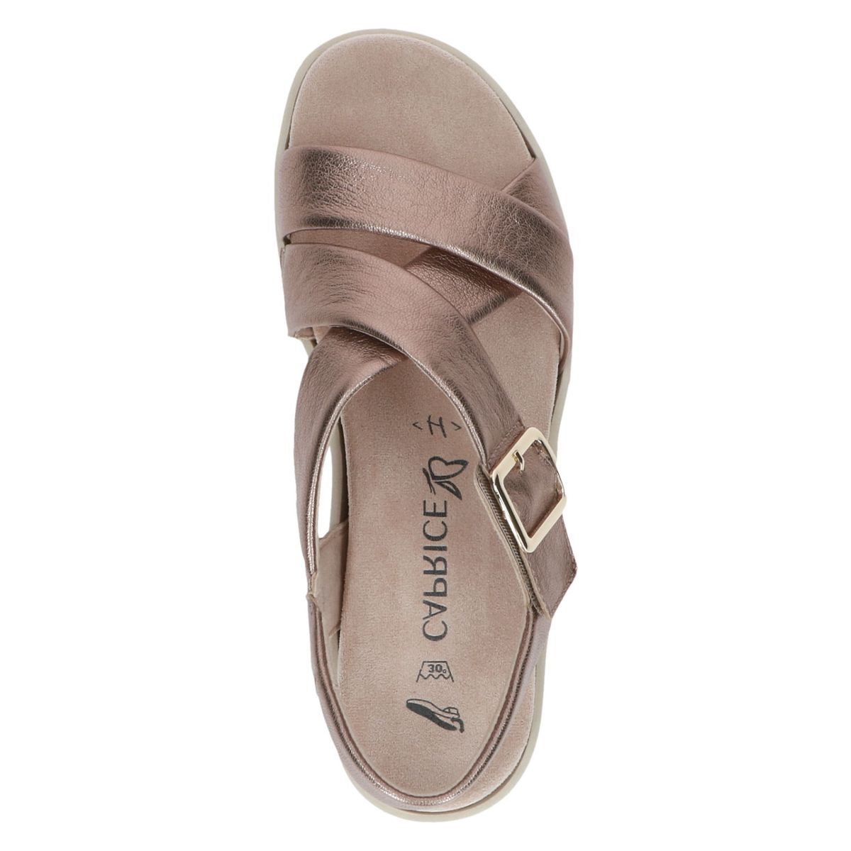 Sandale en cuir marron taupe, CAPRICE