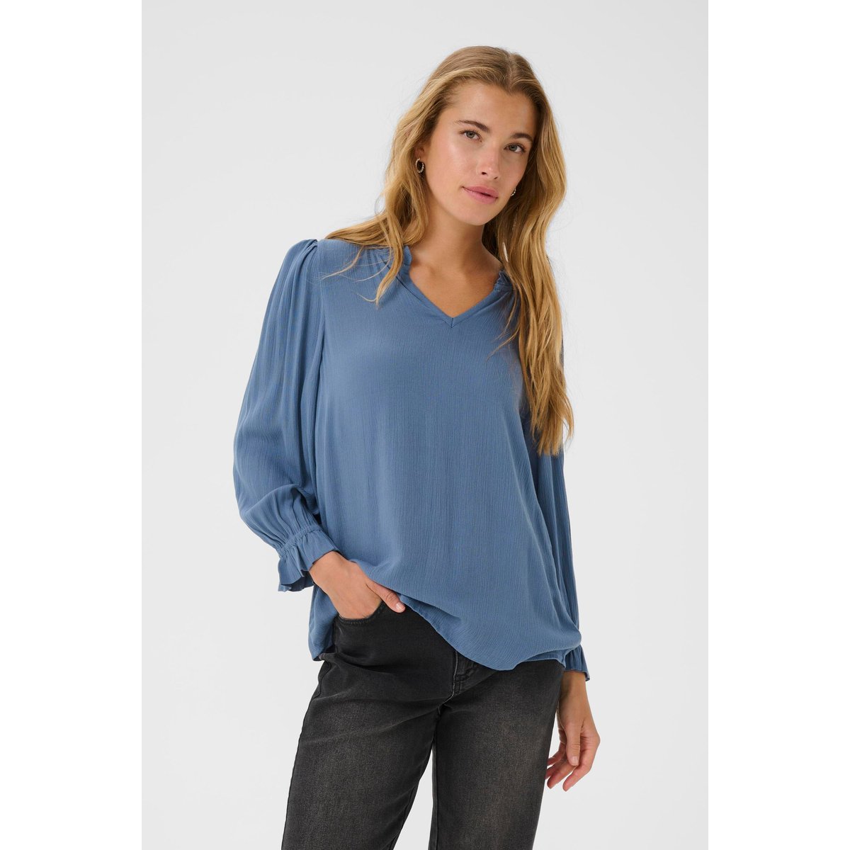 Blouse à manches longues bleu bering sea, KAFFE