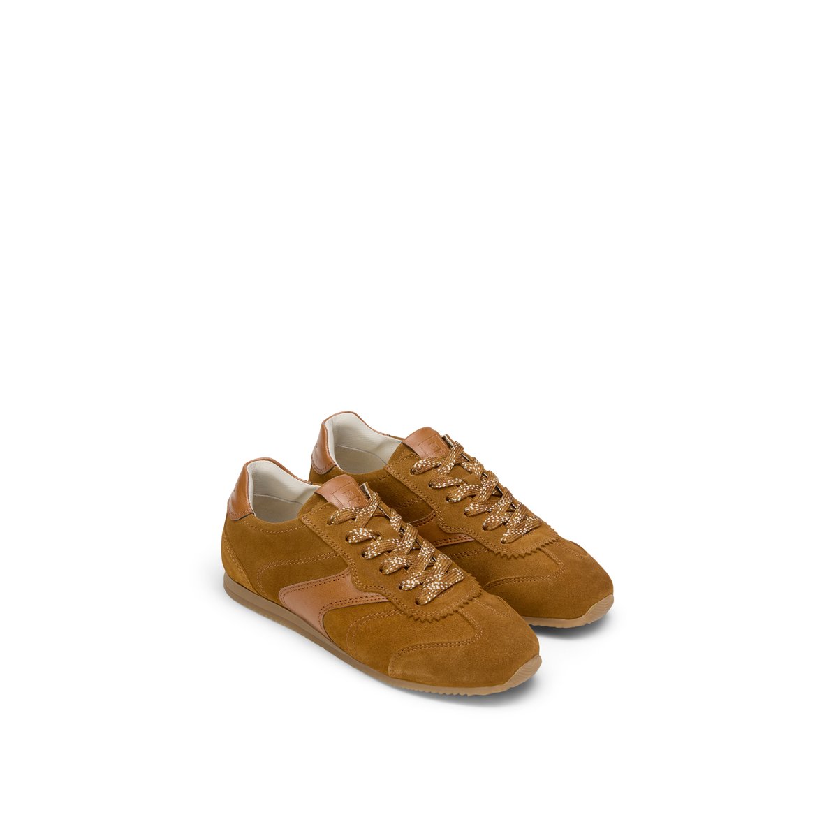 Baskets en cuir velours doux marron, MARC O'POLO