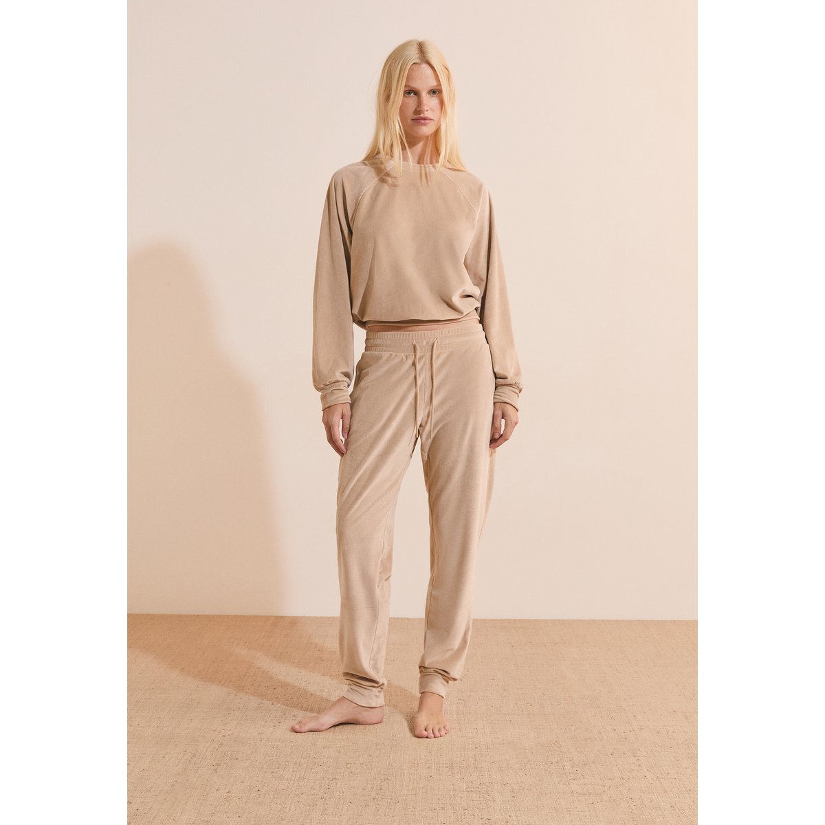 Pantalon de pyjama côtelé BAYRON beige, ETAM