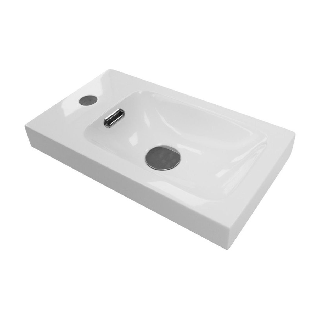 Vasque lave-mains en résine Hampton blanc brillant, MOB IN