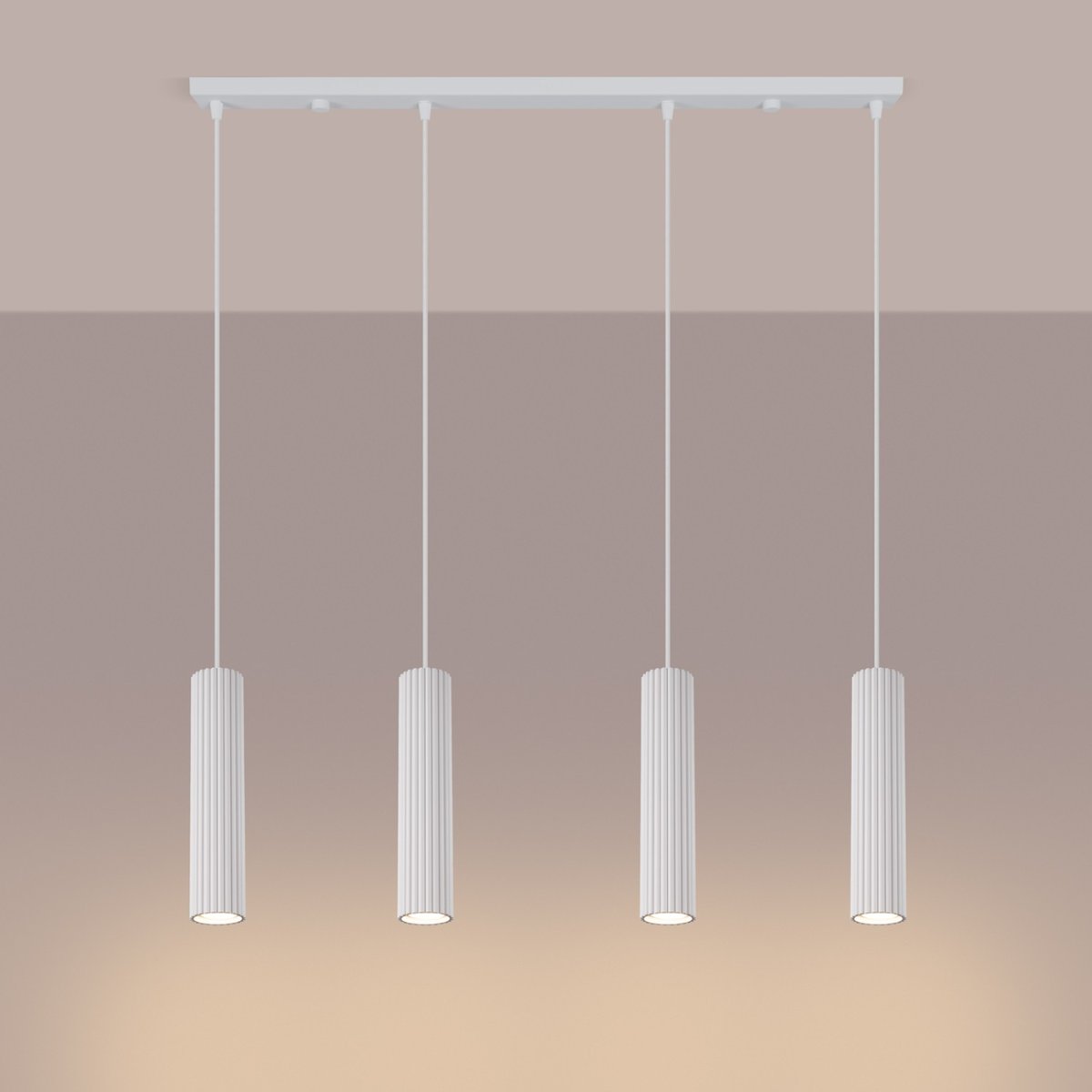 Suspension Aluminium Blanc GU10 4 Karbon blanc, EDEN