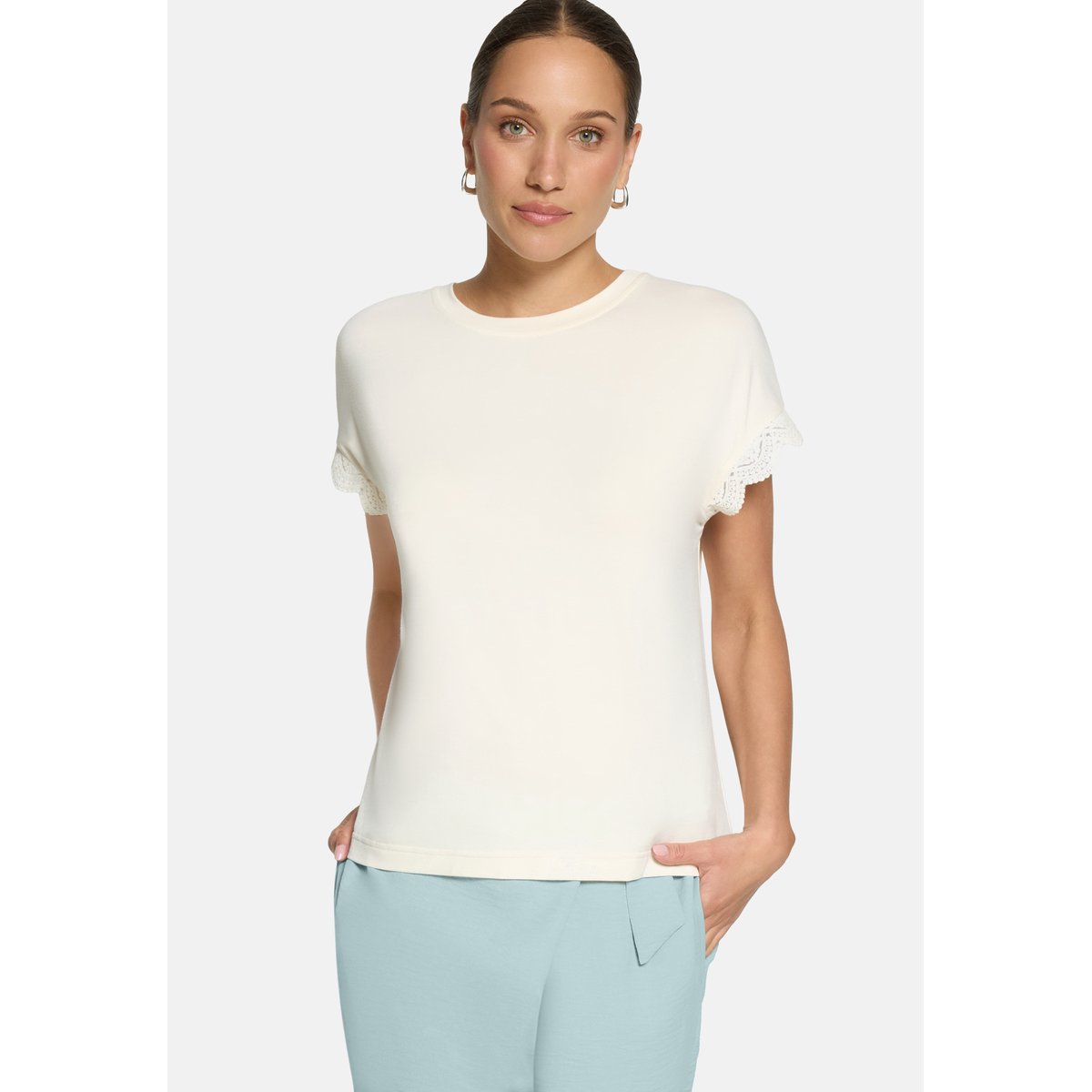 T-shirt en coton en dentelle eggnog, ZERO