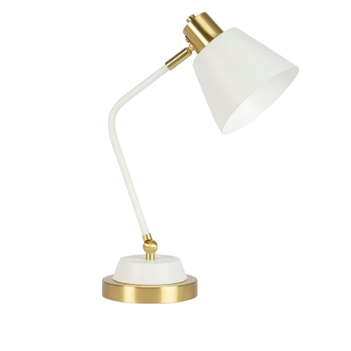 Lampe de bureau métal blanc et doré 31x16x45cm blanc, WADIGA
