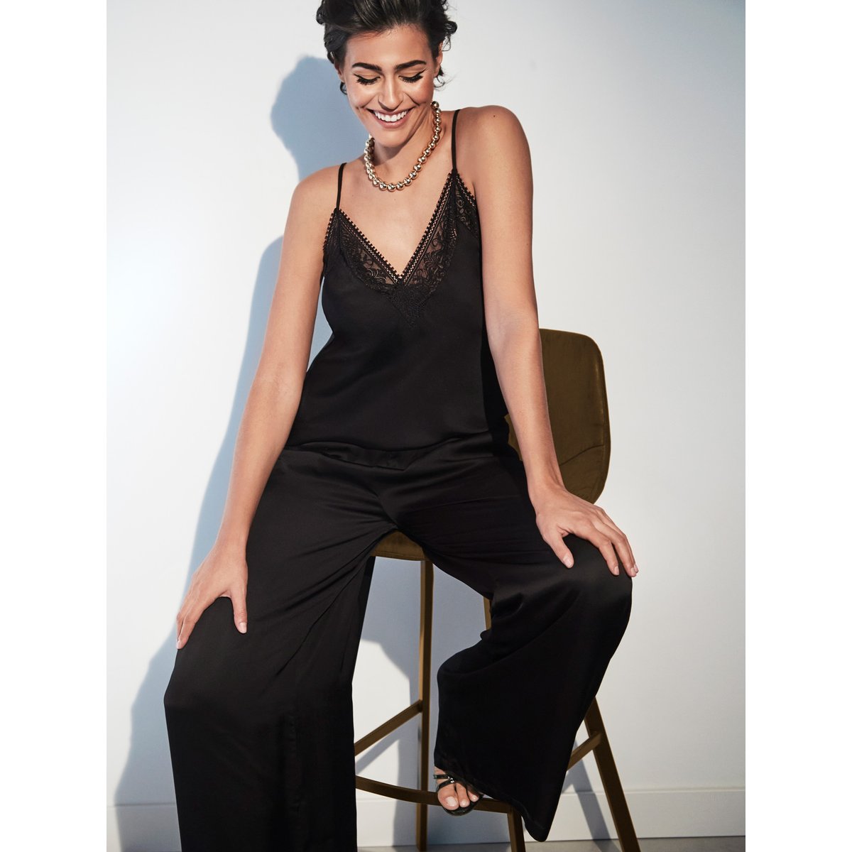 Pyjama pantalon caraco AURUM noir, SELMARK